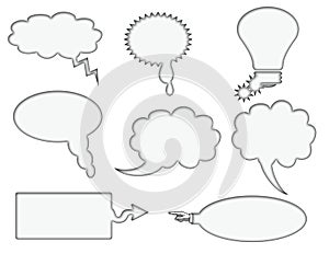 Set of 8 Blank Speech Bubbles