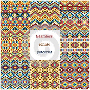 Set of 8 ethnic geometric patterns