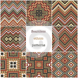 Set of 8 ethnic geometric patterns