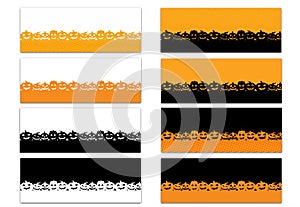 Set of 8 Halloween Theme Facebook Timeline Covers Isolated on White