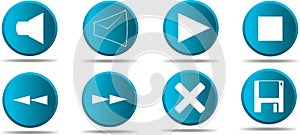 Set of 8 web icon in blue #1