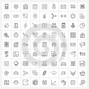 Set of 81 Universal Line Icons of zoom, navigation, fulfillment, arrow, fashion