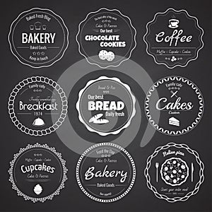 Set of 9 circle bakery labels