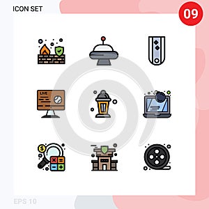Set of 9 Modern UI Icons Symbols Signs for abrahamic, sport, insignia, soccer, football