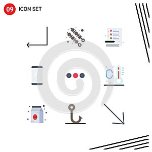 Set of 9 Modern UI Icons Symbols Signs for sign, chating, file, chat, android