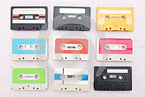 Set of 9 tape cassets