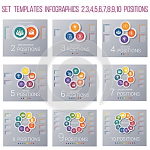 Set 9 templates, Circles diagram Infographics for business conce