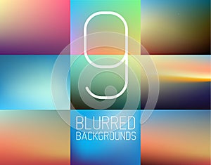 Set of 9 vector Abstract blurred background