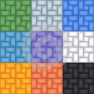 Set of 9 vector abstract seamless patterns