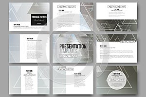 Set of 9 vector templates for presentation slides
