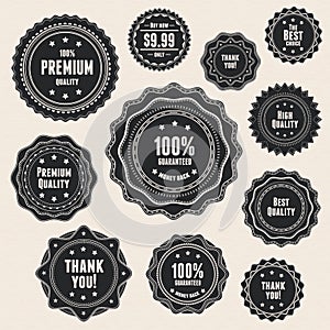 Set 9 vintage premium quality labels