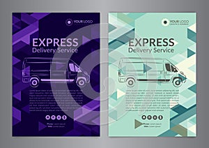 Set A4 Express delivery service brochure flyer design layout template.