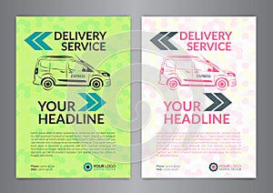 Set A4 Express delivery service brochure flyer design layout template.