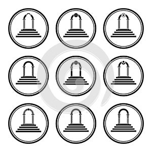 Set of abstract arch silhouette.