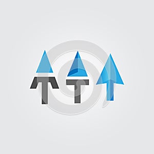 set of abstract arrow logo design vector icon template illustration