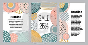 Set of abstract artistic template. Suitable for banner, poster, invitation, flyer, cover,