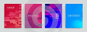 Set of abstract background cover designs. Screen error effect. Failure. Vector graphics. Abstract background strokes. Halftone