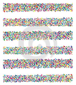 Set of abstract backgrounds of colorful splinters, vector photo