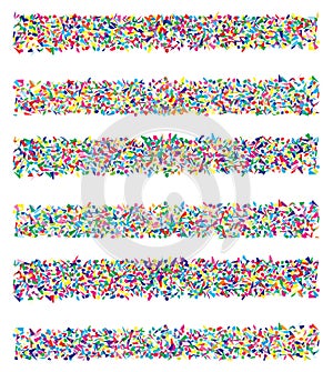 Set of abstract backgrounds of colorful splinters, vector