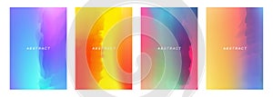 Set of abstract backgrounds with dynamic bright color gradients. Graphic templates collection for creative graphic design.
