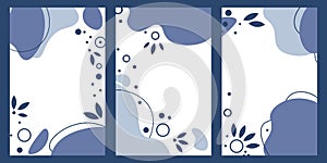 A set of abstract backgrounds with geometric shapes. Hand drawn doodle