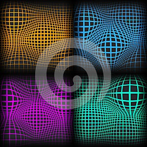 Set abstract backgrounds with half tone effect, vector illustration.