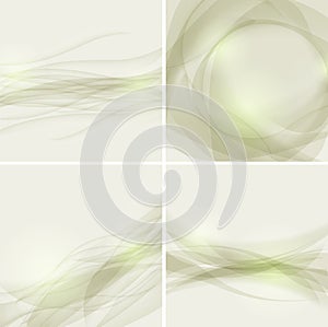 Set of abstract backgrounds with waves, vector ill