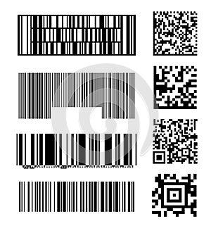 Set of abstract barcode bar code templates of scanner