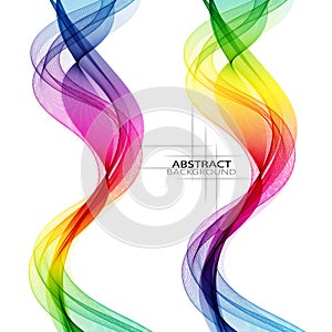 Set of abstract bright colorful wave backgrounds, vector illustration eps10