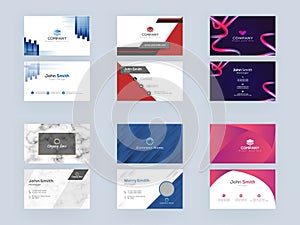 Set of Abstract Business Card Template or Visiting Card Design