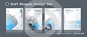 Set of Abstract business design, annual report, vector template brochure.