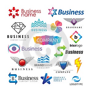 Set of abstract business logos