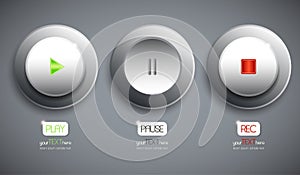 Set of 3 abstract buttons / icons