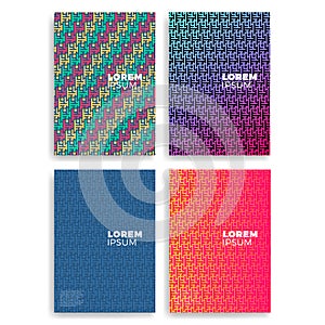 Set of Abstract Cards with Layers Overlap. Applicable for Covers, Placards, Posters, Flyers and Banner Designs. photo