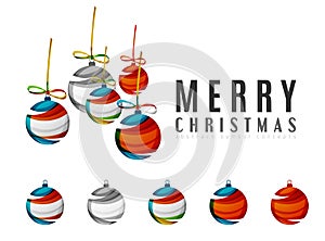 Set of abstract Christmas ball icons, business