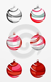 Set of abstract Christmas ball icons, business