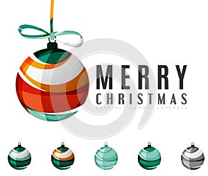 Set of abstract Christmas ball icons, business