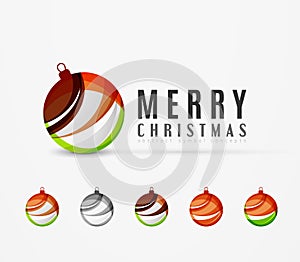 Set of abstract Christmas ball icons, business