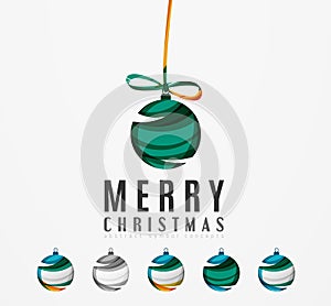 Set of abstract Christmas ball icons, business