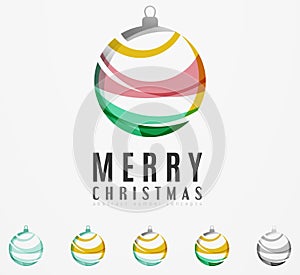 Set of abstract Christmas ball icons, business