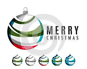 Set of abstract Christmas ball icons, business