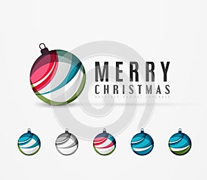 Set of abstract Christmas ball icons, business