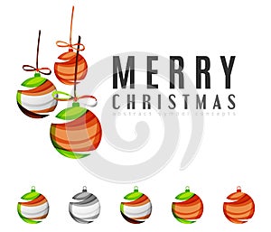 Set of abstract Christmas ball icons, business