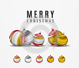 Set of abstract Christmas ball icons, business