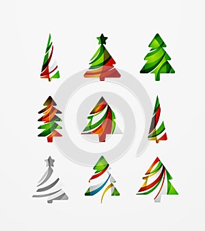 Set of abstract Christmas Tree Icons, business