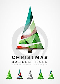 Set of abstract Christmas Tree Icons, business