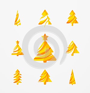 Set of abstract Christmas Tree Icons, business
