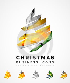 Set of abstract Christmas Tree Icons, business