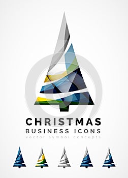 Set of abstract Christmas Tree Icons, business