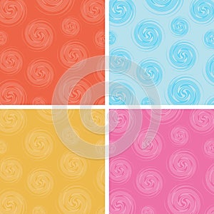 Set of abstract circles spin pattern multicolor background